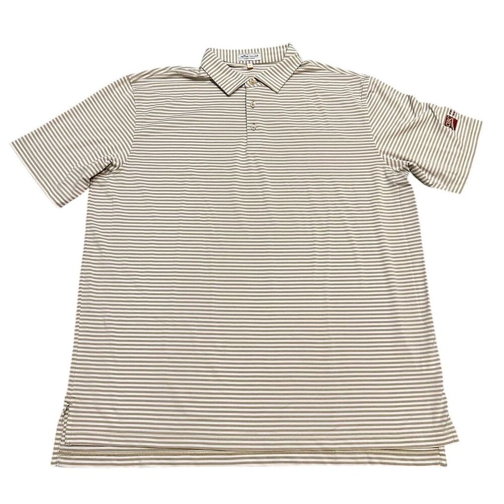 Peter Millar Men's XL Striped Polo Shirt Summer Comfort Short Sleeve Casual